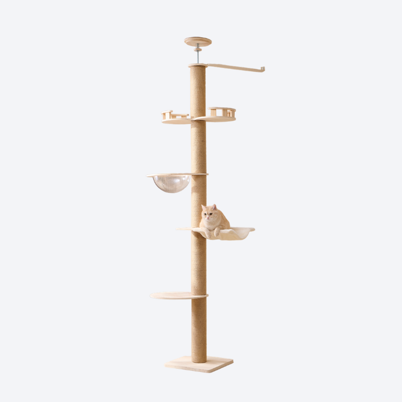 Floor-to-Ceiling Solid Wood Cat Tree | Small Space Friendly • Zero Floor Space • A Vertical Playground Exclusively for Your Cat