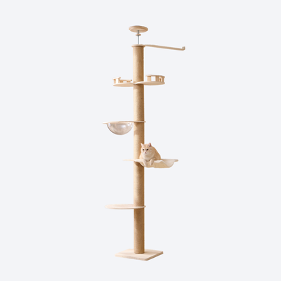 Floor-to-Ceiling Solid Wood Cat Tree | Small Space Friendly • Zero Floor Space • A Vertical Playground Exclusively for Your Cat