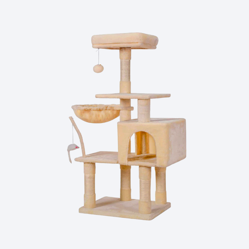 Skin-friendly short plush + thickened sisal scratching post + fun cat toy accessories | Versatile and cozy, suitable for homes in multiple global markets
