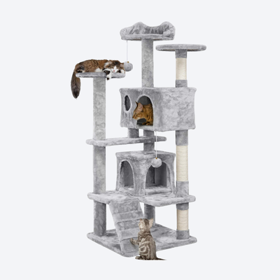 Vintage Cat Tree | Exclusive for Multi-Cat Households・Double Condos Double Platforms + Ladder・Cat Healing Castle