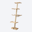 Single-Post Solid Wood Cat Tree | Minimalist Tall Design · Multi-level Solid Wood Platforms + Transparent Space Capsule + Sisal-Wrapped Post · Elevated Cat Lookout Tower