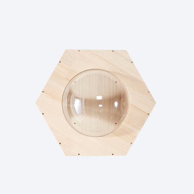 Hexagonal Wall-Mounted Space Capsule Cat Bed | Modular Wall-Mounted Cat Furniture Component · Transparent Hemispherical Viewing Cat House