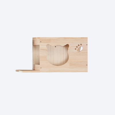 Wall-Mounted Solid Wood Cat Villa (with Side Jumping Platform) | Modular Wall-Mounted Cat House Accessories