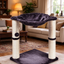 Dark Gray Minimalist Small Cat Tree | Apartment-Friendly・Plush Hammock + Dual Sisal Scratching Posts・Mini Cat Rest Paradise