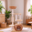 Solid Wood and Rattan Multi-Level Cat Tree | Natural Wood Style · Rattan Nest + Rattan Top Perch + Multi-Level Platforms + Sisal Scratching Posts · Forest-Themed Cat Recreational Paradise
