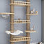 Solid Wood Floor-to-Ceiling Cat Tree | Tension-Mounted Model | Preferred for Multi-Cat Households・Multi-Level Viewing Platforms + Hammock + Sisal Scratching Posts・Cat's Aerial Castle