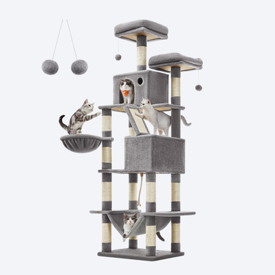 Large Multi-Cat Luxury Cat Tree | Flagship Model for Multi-Cat Homes・All-Scenario Play Center・360° Unleash Your Cat's Instincts